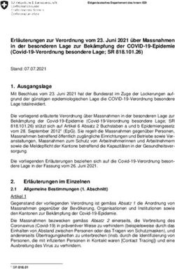 Erl&auml;uterungen zur Verordnung vom 23. Juni 2021 &uuml;ber Massnahmen in der besonderen Lage zur Bek&auml;mpfung der COVID-19-Epidemie Covid-19-Verordnung ...