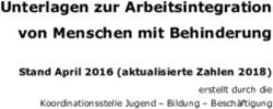 Unterlagen zur Arbeitsintegration von Menschen mit Behinderung - Stand April 2016 (aktualisierte Zahlen 2018) - Koordinationsstelle