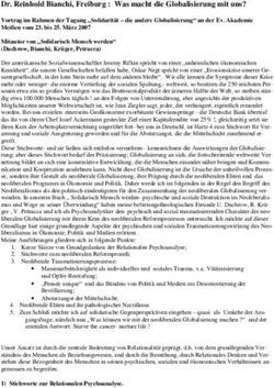 Dr. Reinhold Bianchi, Freiburg : Was macht die Globalisierung mit uns?