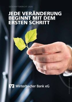 JEDE VERÄNDERUNG BEGINNT MIT DEM ERSTEN SCHRITT - GESCHÄF TSBERICHT 2020