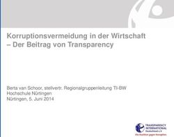 Korruptionsvermeidung in der Wirtschaft - Der Beitrag von Transparency - Berta van Schoor, stellvertr. Regionalgruppenleitung TI-BW Hochschule ...