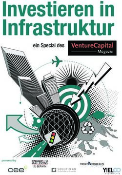 Infrastruktur Investieren in - ein Special des - VC-Magazin