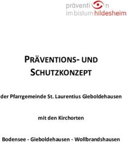 PR&Auml;VENTIONS- UND SCHUTZKONZEPT - der Pfarrgemeinde St. Laurentius Gieboldehausen mit den Kirchorten Bodensee - Gieboldehausen - Wollbrandshausen ...