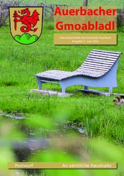 Auerbacher Gmoabladl - Postwurf AnsämtlicheHaushalte - Informationsblatt der Gemeinde Auerbach