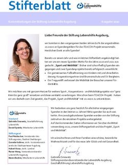 STIFTERBLATT KURZMITTEILUNGENDERSTIFTUNGLEBENSHILFEAUGSBURG AUSGABE2020 - STIFTUNG LEBENSHILFE AUGSBURG