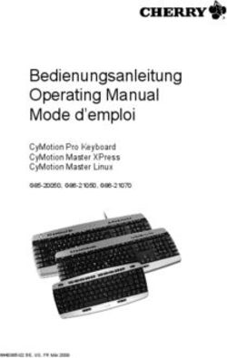 BEDIENUNGSANLEITUNG OPERATING MANUAL MODE D'EMPLOI - CYMOTION PRO KEYBOARD CYMOTION MASTER XPRESS CYMOTION MASTER LINUX