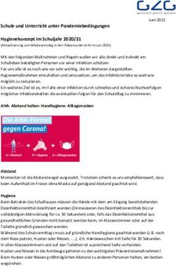 Schule und Unterricht unter Pandemiebedingungen Hygienekonzept im Schuljahr 2020/21