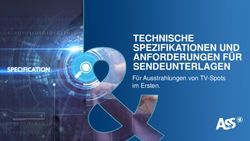 TECHNISCHE SPEZIFIKATIONEN UND ANFORDERUNGEN F&Uuml;R SENDEUNTERLAGEN - F&uuml;r Ausstrahlungen von TV-Spots im Ersten.