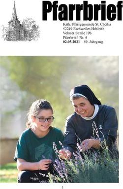 Kath. Pfarrgemeinde St. C&auml;cilia 52249 Eschweiler-Hehlrath Velauer Stra&szlig;e 19b Pfarrbrief Nr. 4 02.05.2021 59. Jahrgang