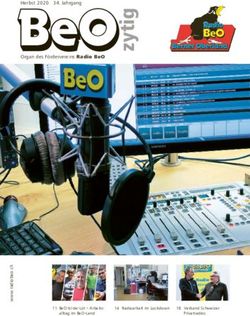HERBST 2020 34. JAHRGANG ORGAN DES FÖRDERVEREINS RADIO BEO