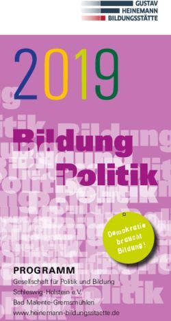 2019 PROGRAMM Gesellschaft für Politik und Bildung Schleswig-Holstein e.V. Bad Malente-Gremsmühlen www.heinemann-bildungsstaette.de ...