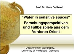 "Water in sensitive spaces" Forschungsperspektiven und Fallbeispiele aus dem i l