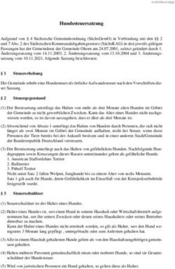 Hundesteuersatzung - Gemeinde Ohorn