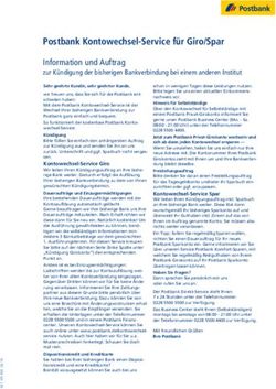 Postbank Kontowechsel-Service f&uuml;r Giro/Spar - Information und Auftrag