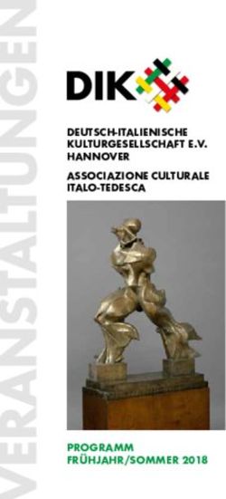 DEUTSCH-ITALIENISCHE KULTURGESELLSCHAFT E.V. HANNOVER ASSOCIAZIONE CULTURALE ITALO-TEDESCA - PROGRAMM FRÜHJAHR/SOMMER 2018 - DIK Hannover
