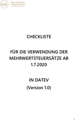 CHECKLISTE F&Uuml;R DIE VERWENDUNG DER MEHRWERTSTEUERS&Auml;TZE AB IN DATEV - 1.7.2020 (Version 1.0)