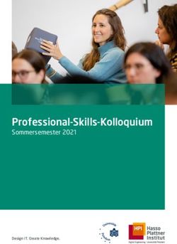Professional-Skills-Kolloquium - Sommersemester 2021 - Hasso-Plattner-Institut