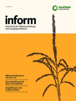 Zeitschrift f&uuml;r Pfl anzenz&uuml;chtung und Saatgutproduktion - Pfl anzenz&uuml;chtung am Puls der Zeit Bestandesf&uuml;hrung bei Raps und Sojabohne Empfehlungen ...