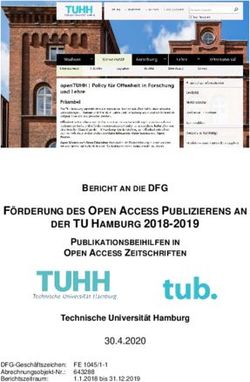 DER TU HAMBURG 2018-2019 - FÖRDERUNG DES OPEN ACCESS PUBLIZIERENS AN