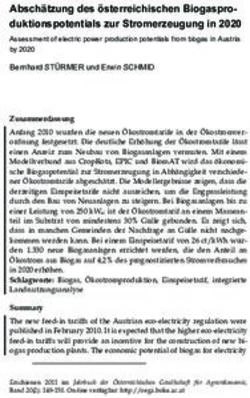 Absch&auml;tzung des &ouml;sterreichischen Biogaspro-duktionspotentials zur Stromerzeugung in 2020