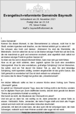 Evangelisch-reformierte Gemeinde Bayreuth - Gottesdienst am 28. November 2021 Predigt über Jer 23,5-8 Pfr. Simon Froben MailTo