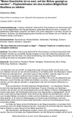 "Meine Geschichte ist es wert, auf der B&uuml;hne gezeigt zu werden" - Playbacktheater als eine kreative M&ouml;glichkeit Resilienz zu st&auml;rken Katharina Witte