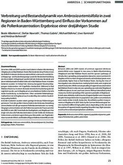 Verbreitung und Bestandsdynamik von Ambrosia artemisiifolia in zwei Regionen in Baden-W&uuml;rttemberg und Einfluss der Vorkommen auf die ...