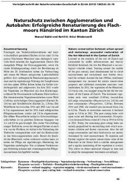 Naturschutz zwischen Agglomeration und Autobahn: Erfolgreiche Renaturierung des Flach-moors Hänsiried im Kanton Zürich - KBNL