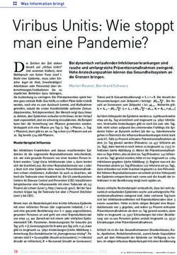 Viribus Unitis: Wie stoppt man eine Pandemie? - D ie Zeichen der Zeit stehen - Fakult&auml;t
