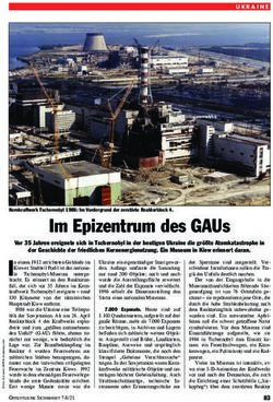 Im Epizentrum des GAUs - Vor 35 Jahren ereignete sich in Tschernobyl in der heutigen Ukraine die gr&ouml;&szlig;te Atomkatastrophe in der Geschichte der ...