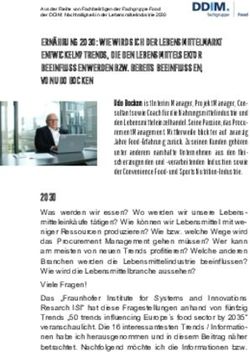 ERN&Auml;HRUNG 2030: WIE WIRD SICH DER LEBENSMITTELMARKT ENTWICKELN? TRENDS, DIE DEN LEBENSMITTELSEKTOR BEEINFLUSSEN WERDEN BZW. BEREITS BEEINFLUSSEN ...
