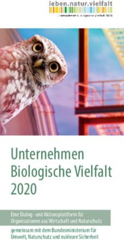 Unternehmen Biologische Vielfalt 2020 - Eine Dialog- und Aktionsplattform für Organisationen aus Wirtschaft und Naturschutz gemeinsam mit dem ...