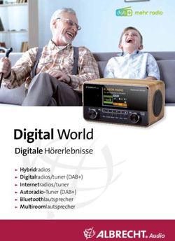 Digital World Digitale Hörerlebnisse Hybridradios Digitalradios/tuner (DAB+) Internetradios/tuner Autoradio-Tuner (DAB+) Bluetoothlautsprecher ...