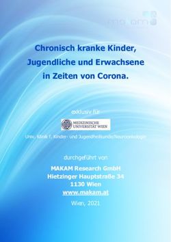 Chronisch kranke Kinder, Jugendliche und Erwachsene in Zeiten von Corona - MAKAM Research GmbH Hietzinger Hauptstra&szlig;e 34 1130 Wien www.makam.at