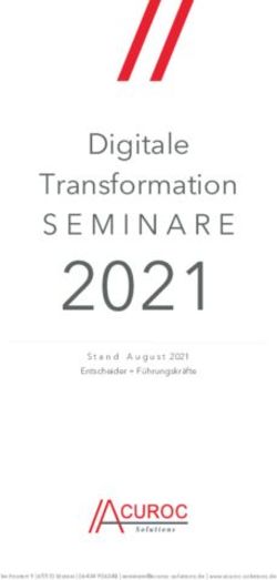 2021 Digitale Transformation - Stand August 2021 Entscheider + Führungskräfte - Acuroc Solutions