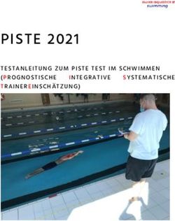 PISTE 2021 TESTANLEITUNG ZUM PISTE TEST IM SCHWIMMEN (PROGNOSTISCHE TRAINEREINSCHÄTZUNG) INTEGRATIVE SYSTEMATISCHE - Swiss Aquatics