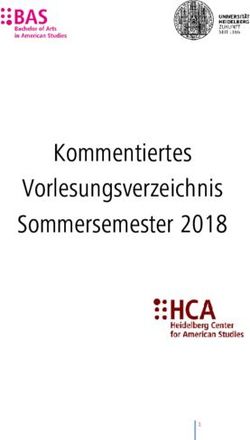 Kommentiertes Vorlesungsverzeichnis Sommersemester 2018