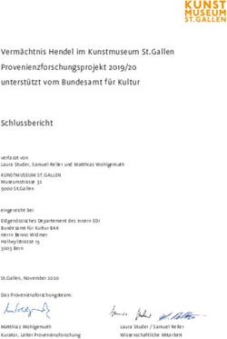 Vermächtnis Hendel im Kunstmuseum St.Gallen Provenienzforschungsprojekt 2019/20 unterstützt vom Bundesamt für Kultur Schlussbericht