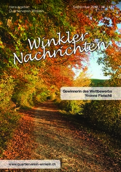 Gewinnerin des Wettbewerbs Yvonne Fleischli - Herausgeber: Quartierverein Winkeln