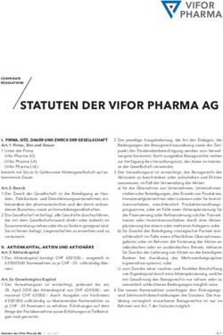 STATUTEN DER VIFOR PHARMA AG
