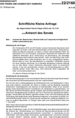 Schriftliche Kleine Anfrage - des Abgeordneten Sandro Kappe (CDU) vom 12.11.20