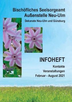 INFOHEFT Kontakte Veranstaltungen Februar - August 2021 - Bischöfliches Seelsorgeamt Ulm