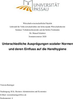 Unterschiedliche Auspr&auml;gungen sozialer Normen und deren Einfluss auf die Handhygiene