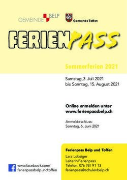 Ferien pass Sommerferien 2021 - Ferienpass Belp