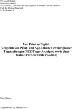 Von Print zu Digital: Vergleich von Print- und App-Inhalten zweier grosser Tageszeitungen (NZZ/Tages-Anzeiger) sowie einer Online-Pure-Newssite ...