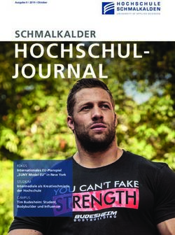 HOCHSCHUL-JOURNAL SCHMALKALDER - FOKUS - Hochschule Schmalkalden