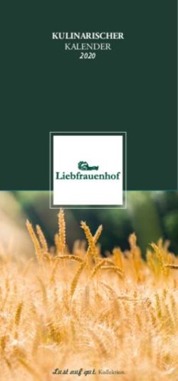 KULINARISCHER KALENDER 2020 - Liebfrauenhof