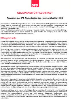 GEMEINSAM F&Uuml;R FILDERSTADT - Programm der SPD Filderstadt zu den Kommunalwahlen 2014