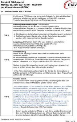 PROTOKOLL DIAG-SPEZIAL MONTAG, 26. APRIL 2021 13:00 - 16:00 UHR PER VIDEOKONFERENZ (ZOOM) 31 TEILNEHMERINNEN AUS 24 MAVEN - CARITAS ...
