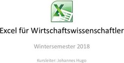 Excel für Wirtschaftswissenschaftler - Wintersemester 2018 Kursleiter: Johannes Hugo - Universität des Saarlandes